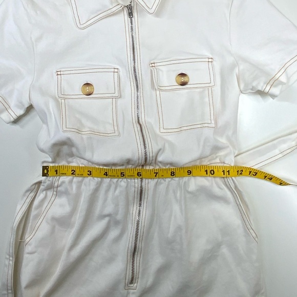 EUC | Peter Som | Button Denim Romper | White | Size 0 - Picture 14 of 16